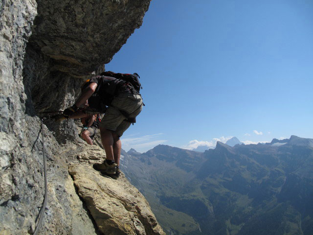 Leukerbad-Klettersteig: Andreas und Axel zwischen Hammer und Biwakplatz