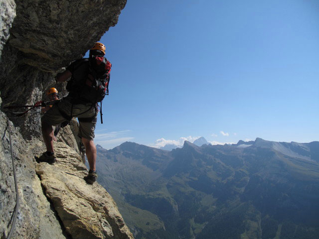 Leukerbad-Klettersteig: Andreas und Axel zwischen Hammer und Biwakplatz