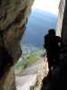 Leukerbad-Klettersteig: Axel in der Höhle