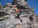 Leukerbad-Klettersteig: Andreas zwischen Biwakplatz und Ausstieg