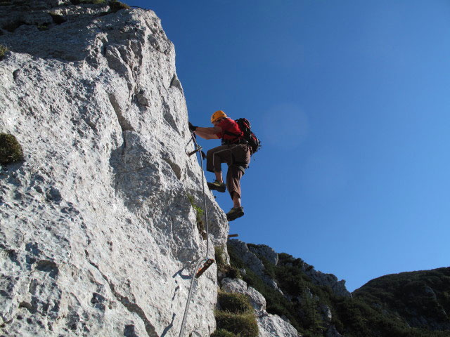 Katrin-Klettersteig: Axel in der Gipfelwand