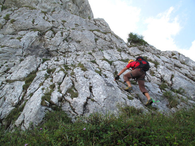 Hochkogel-Klettersteig: Axel im Einstieg