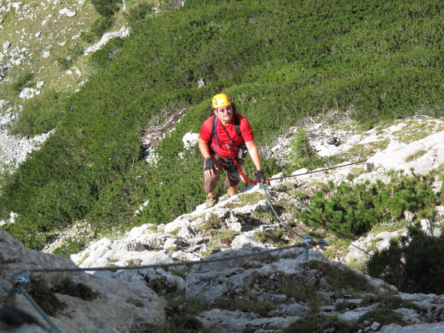 Hochkogel-Klettersteig: Axel am Abstiegsklettersteig