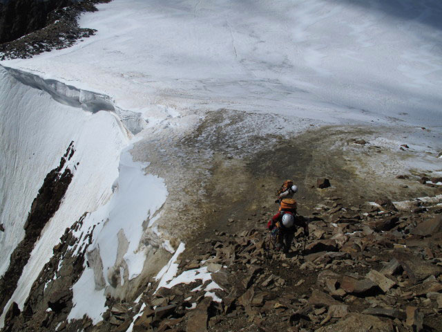 Christoph und Gudrun zwischen Taschachferner und Wildspitze (10. Sep.)