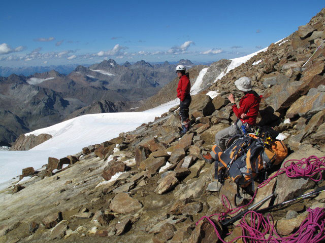 Gudrun und Christoph zwischen Wildspitze und Taschachferner (10. Sep.)