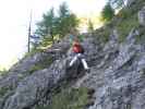 Chäligang-Klettersteig: Andreas in der Schlüsselstelle