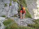 Via Ferrata des Rochers de Naye: Andreas in der schwierigen Ausstiegsvariante