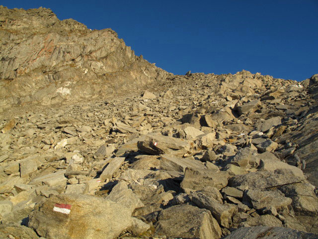 Weg 1 zwischen Eisbruggjoch und Unterer Wei&szlig;zintscharte (3. Okt.)