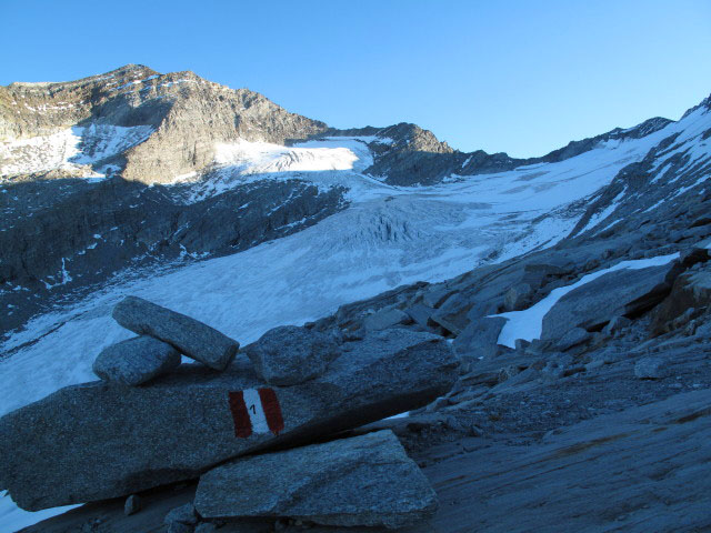 Weg 1 zwischen Unterer Wei&szlig;zintscharte und Gliderferner (3. Okt.)