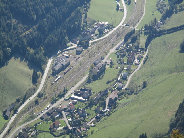 Bahnhof Vordernberg vom Grete Klinger-Klettersteig aus (15. Okt.)