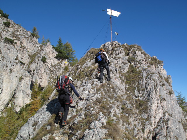 Grete Klinger-Klettersteig: Sonja und Erich am Fahnenköpfl (15. Okt.)