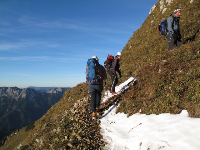 Claudia, Sonja und Erich am Theklasteig zwischen Weg 689 und Eisenerzer Reichenstein (15. Okt.)
