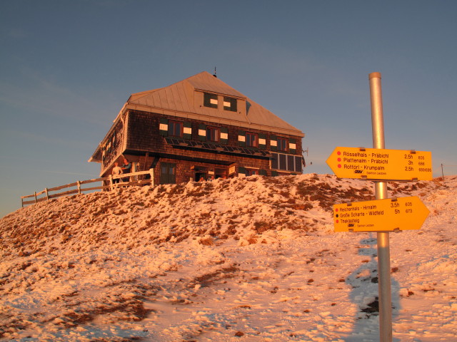 Reichensteinhütte, 2.136 m (15. Okt.)