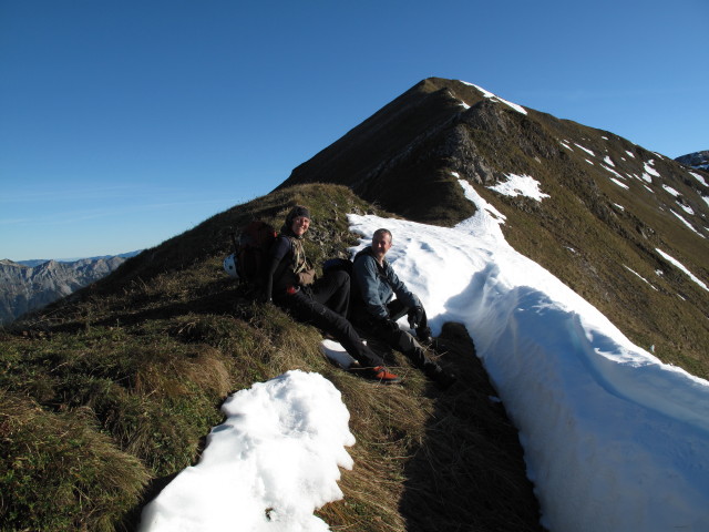 Sonja und Erich am Theklasteig zwischen Hoher Lins und Niedertörl (16. Okt.)