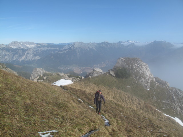 Sonja am Theklasteig zwischen Hochtörl und Abzweigung Stadelstein (16. Okt.)