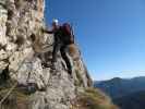 Grete Klinger-Klettersteig: Sonja auf der Rampe (15. Okt.)