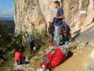 Pittentaler Klettersteig: Diana, Irene, Sabrina und Gregor beim Einstieg