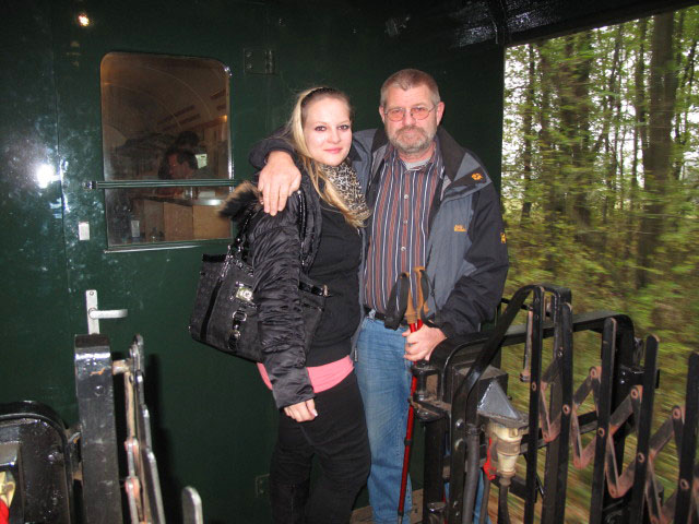 Katharina und Franz im R 16973 'Reblaus-Express' zwischen Zissersdorf und Geras-Kottaun