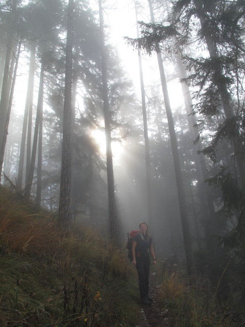 Sonja auf Weg 820 zwischen Wei&szlig;enbach am Attersee und Schoberstein