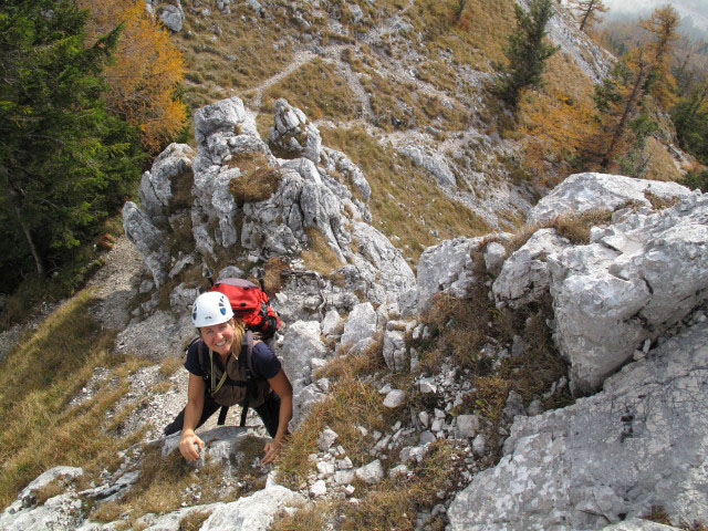 Kleiner Schoberstein S&uuml;dgrat: Sonja in der ersten Seill&auml;nge