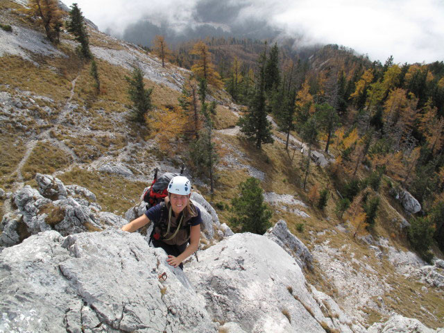 Kleiner Schoberstein S&uuml;dgrat: Sonja in der ersten Seill&auml;nge