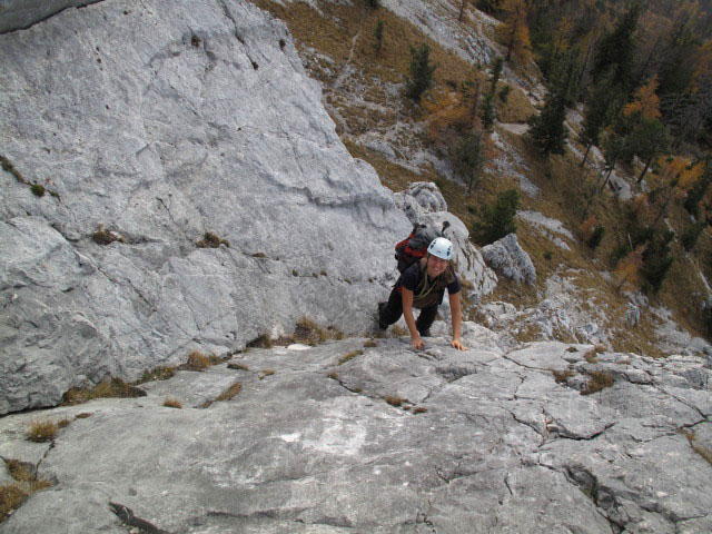 Kleiner Schoberstein S&uuml;dgrat: Sonja in der zweiten Seill&auml;nge