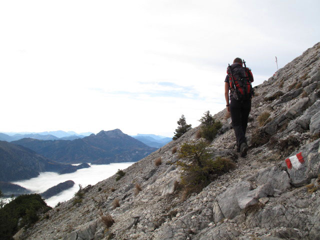 Sonja auf Weg 820 zwischen Mahdlschneid und Dachsteinblick