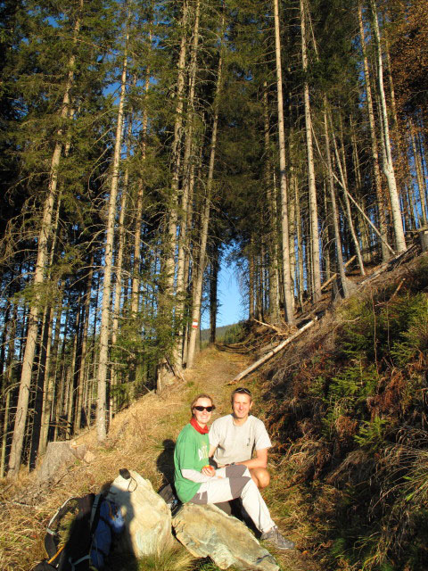 Carmen und ich auf Weg 651 zwischen Naturfreundebründl und Selzthal