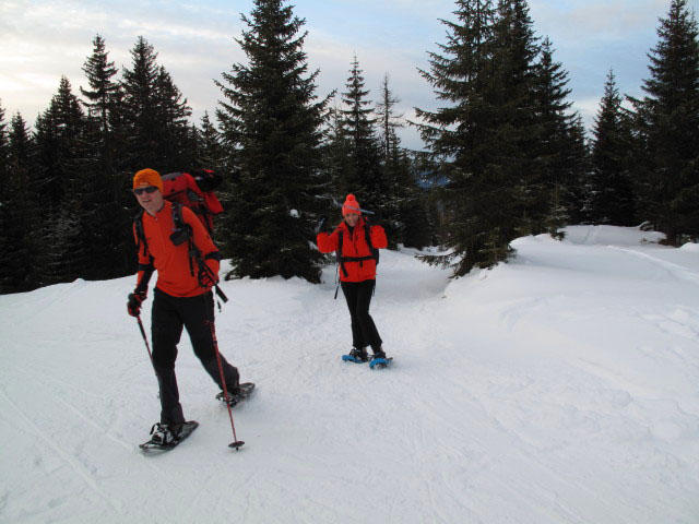 Peter und Christina zwischen Ganzalm und Amundsenhöhe (31. Dez.)