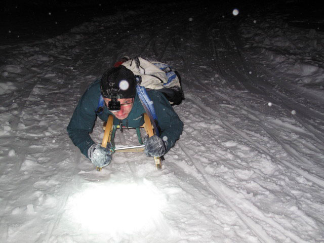 Helmut auf der Rodelbahn Roseggerhaus (31. Dez.)