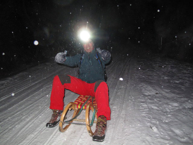 Helmut auf der Rodelbahn Roseggerhaus (31. Dez.)