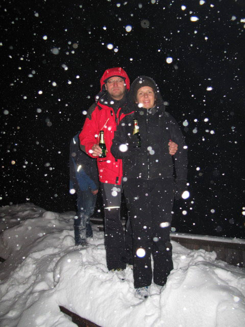 Michael und Marion beim Roseggerhaus, 1.586 m (1. Jän.)