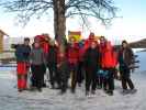 Helmut, Claudia, Peter, Manuela, ich, Gabriela, Stefan, Marion, Michael, Christina und Sonja am Parkplatz Ganzalm (31. Dez.)