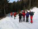 Peter, Christina, Stefan, Marion, Michael, Claudia und Helmut auf der Rodelbahn Ganzalm (31. Dez.)