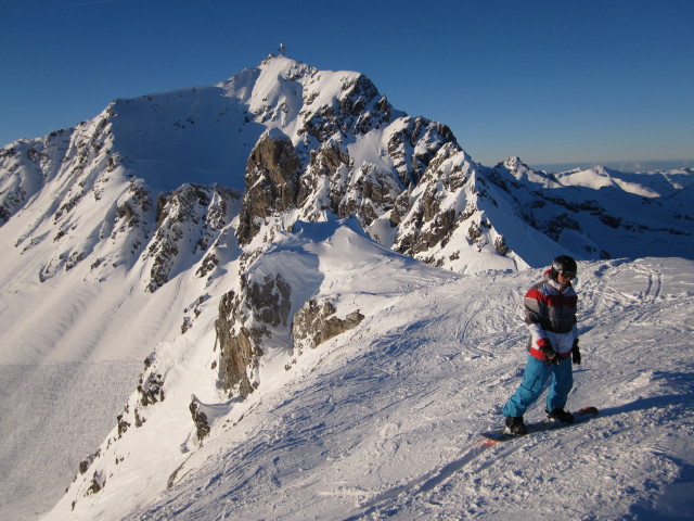 Enrico bei der Bergstation der Schindlergratbahn, 2.643 m (14. Jän.)