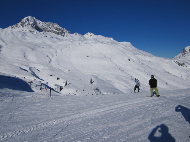 Thomas und Markus auf der Abfahrt 'Grubenalpe - Oberlech' (15. Jän.)