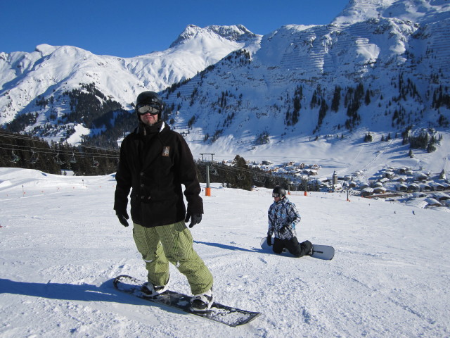 Markus und Thomas auf der Abfahrt 'Rudalpe - Lech' (15. J&auml;n.)
