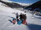 Enrico, Thomas, Markus, ich und Manuel auf der Abfahrt 'Zammermoos - St. Anton' (14. Jän.)