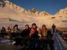 Thomas, Markus, Enrico und Manuel bei der Ulmer Hütte, 2.279 m (14. Jän.)