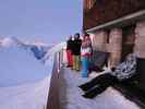 Manuel, Markus, Enrico und Thomas bei der Ulmer Hütte, 2.279 m (15. Jän.)