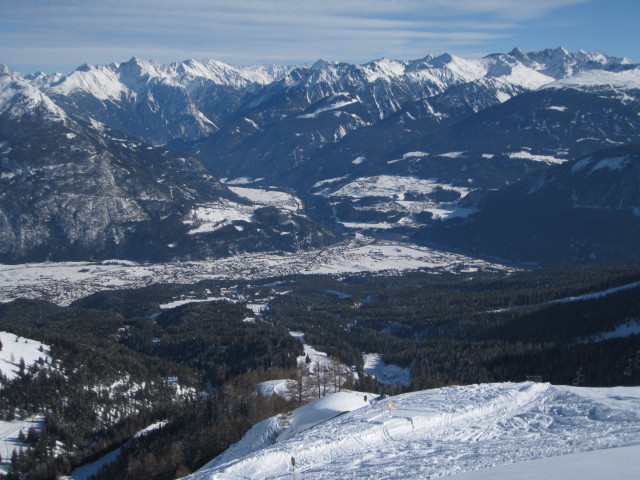 von der Bergstation der Alpjochbahn Richtung Südosten