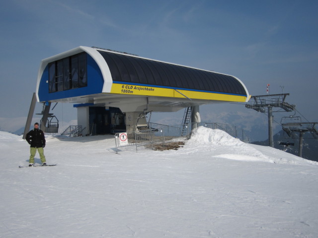 Markus bei der Bergstation der Arzjochbahn, 1.858 m