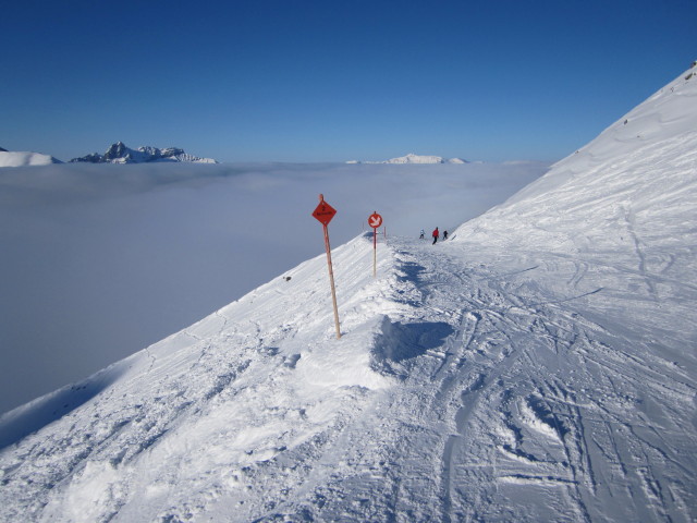 Abzweigung der Skiroute 'Unterm Eisbruch'