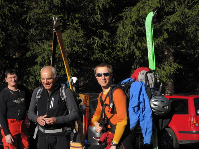 Klaus, Gerwalt und ich in Str&ouml;den, 1.403 m (1. Apr.)