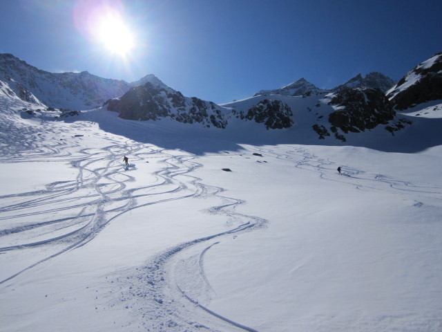 Christoph und Norbert zwischen Keesseele und Essener-Rostocker-H&uuml;tte (1. Apr.)