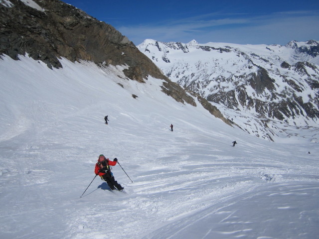 Gudrun, Norbert, Michaela, Gerwalt und Siegbert zwischen Reggent&ouml;rl und Simonysee (2. Apr.)