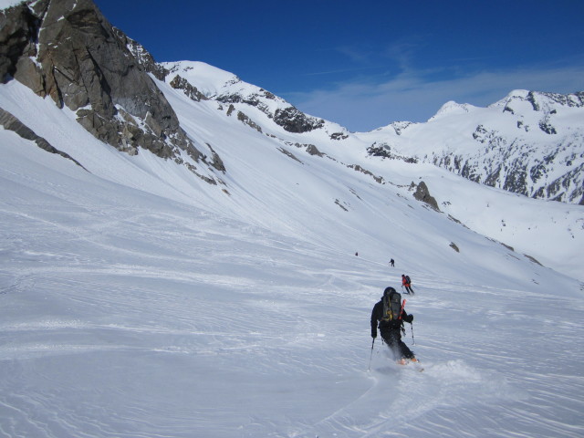 Siegbert, Norbert, Gerwalt und Michaela zwischen Reggent&ouml;rl und Simonysee (2. Apr.)