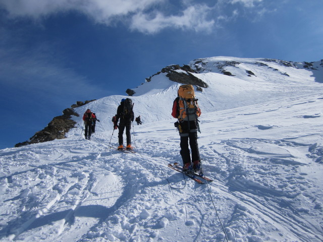 Gudrun, Gerwalt, Klaus, Norbert, Siegbert und Christoph am Maurerkees (3. Apr.)