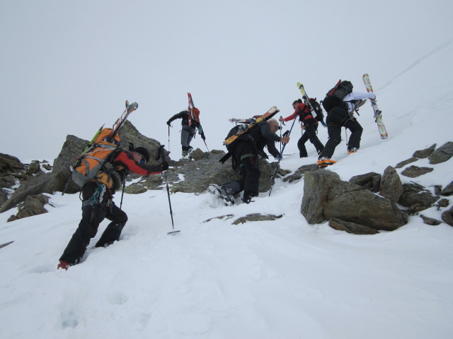 Christoph, Siegbert, Gerwalt, Michaela und Norbert zwischen hinterm Malham und Rostocker Eck (4. Apr.)