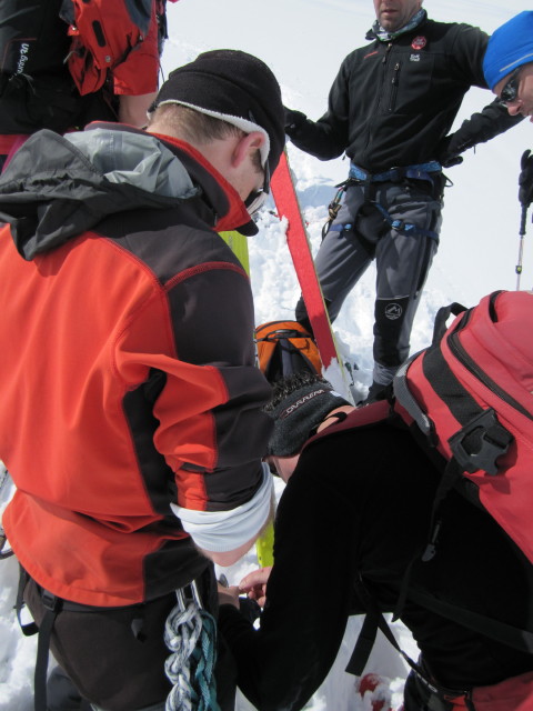 Christoph, Klaus, Siegbert und Norbert am N&ouml;rdlichen Malhamkees (6. Apr.)